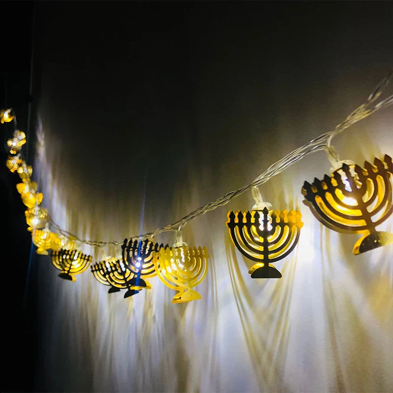 Rynx 1.65M 10LED Judaism Mogen David Star Lights String Hanukkah Shavuot Jewish Festival of Dedication Menorah Party Supplies