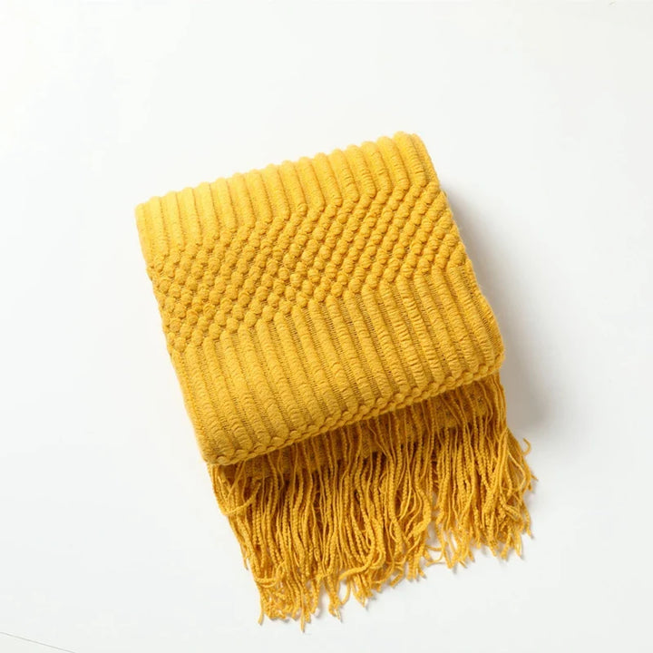 Lisslune | purple diamond knit blanket