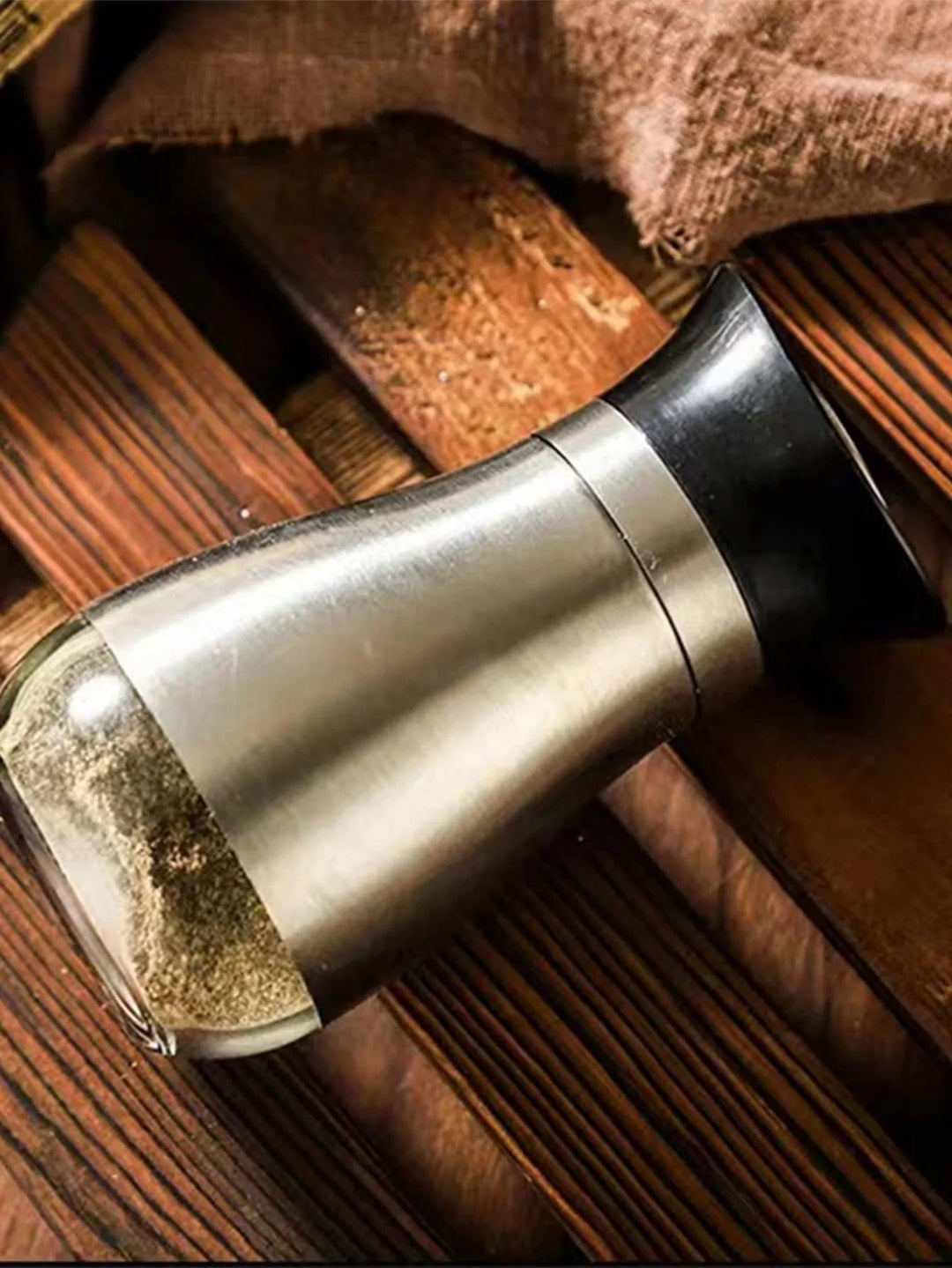 Lisslune | Elegant Stainless Steel Salt and Pepper Mill Set with Spice Dispenser