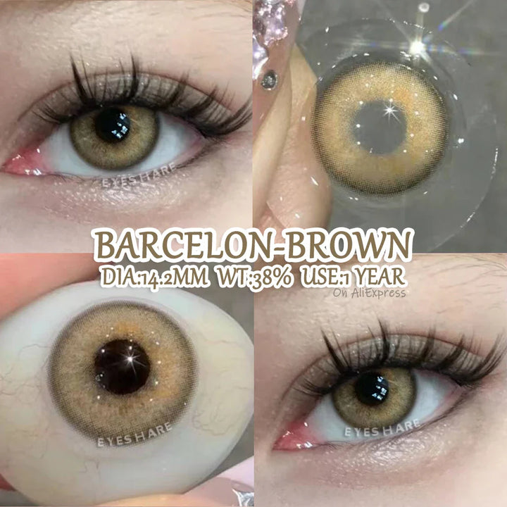Rynx | Colorful contact lenses for the eyes 2 pcs./pair Green eye lenses Blue contact lens Annual Brown pupils cosmetic lens