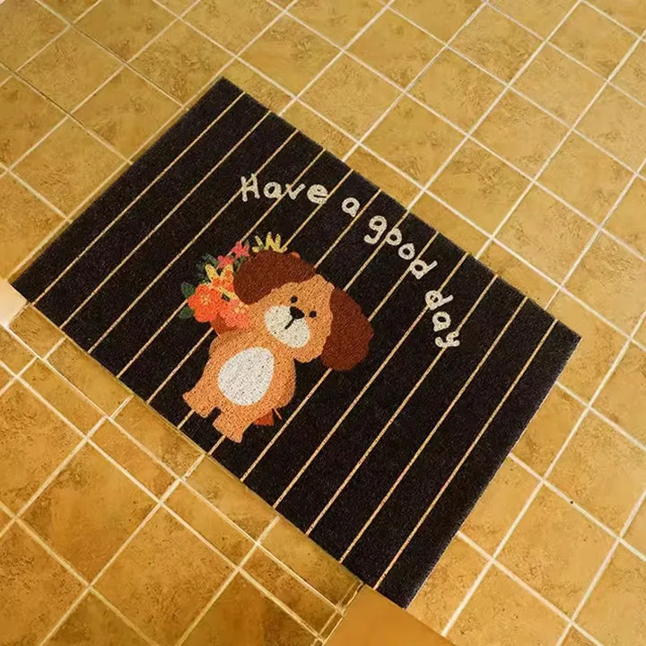 Rynx | PVC Cartoon Welcome Doormat Korean Style Cuttable Animal House Entrance Mat Carpet Anti Dust Floor Mat Outdoor Home Decor