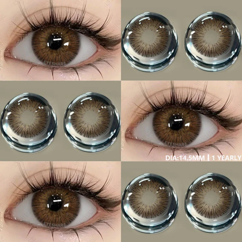 Rynx | 1 Pair Brown Natural Eye Lenses Color Contact Lenses for Eyes Green Lenses Blue Eye Contacts Annual Cosmetic Gray Pupils