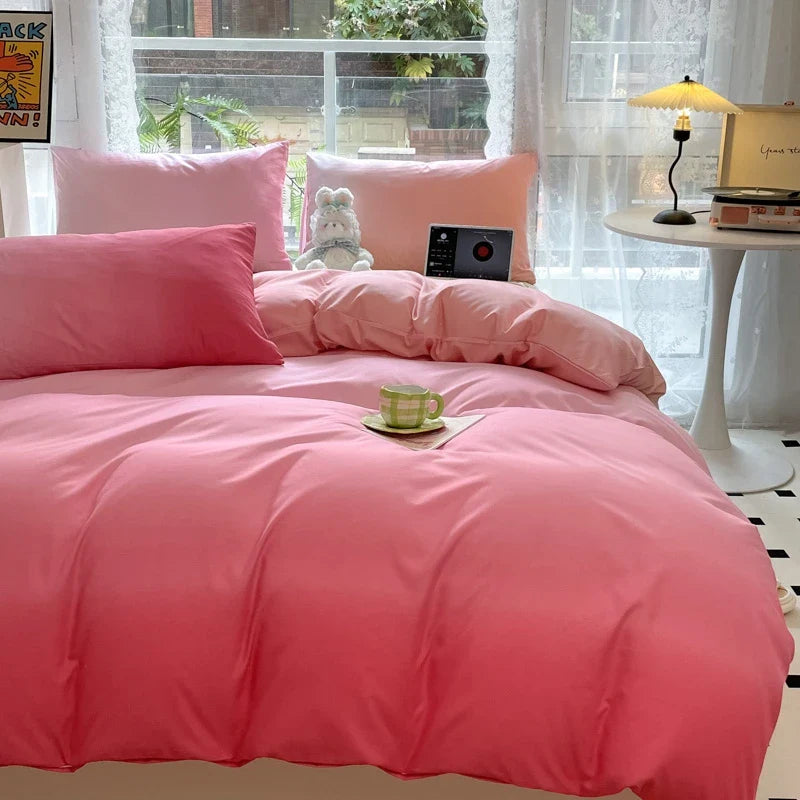Rynx | Ins Gradient Bedding Sets Duvet Cover Sheet Set with Pillowcase Bedding Set for Queen/King Size Bed bedspreads