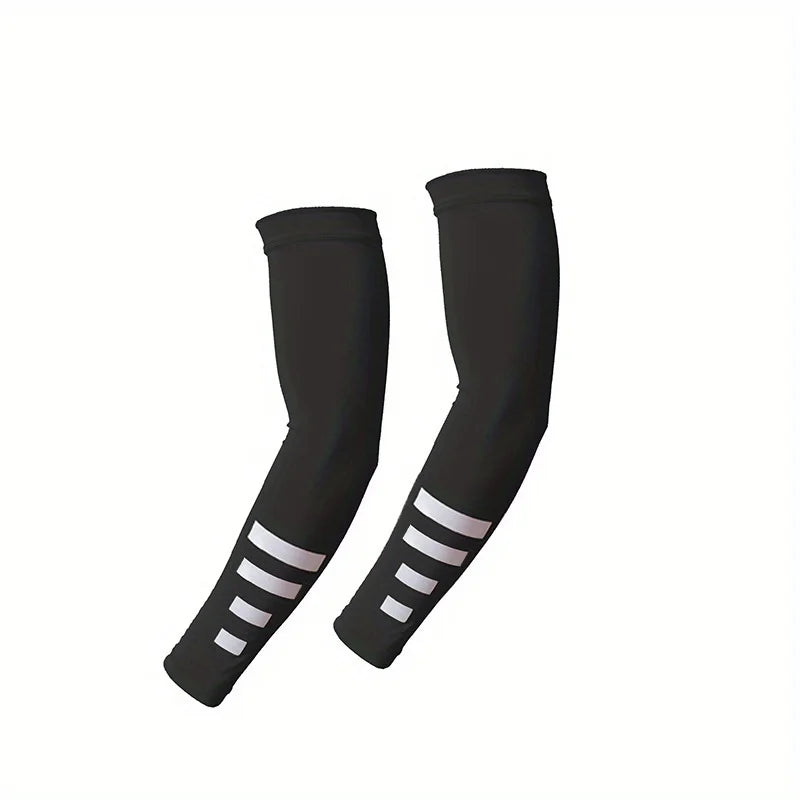 Rynx | 1Pair Summer Winter Outdoor Sun Protection Arm Sleeves Quick Drying Breathable Night Running Cycling Reflective Ice Silk Sleeves
