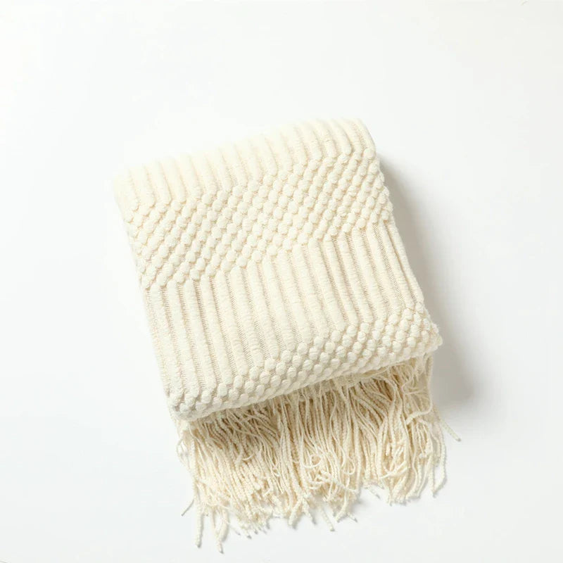 Lisslune | purple diamond knit blanket