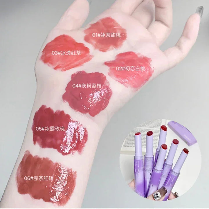 Rynx | Jelly Lipstick Pencil Punk Red Brown Lip Gloss Mirror Waterproof Lip Lacquer Moisturizing Lipstick Waterproof Non-Transfer Cup Korean