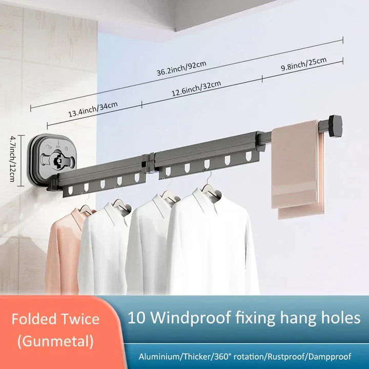 Lisslune | WallDry Flex – Foldable Wall-Mounted Clothes Dryer for Space-Saving Laundry