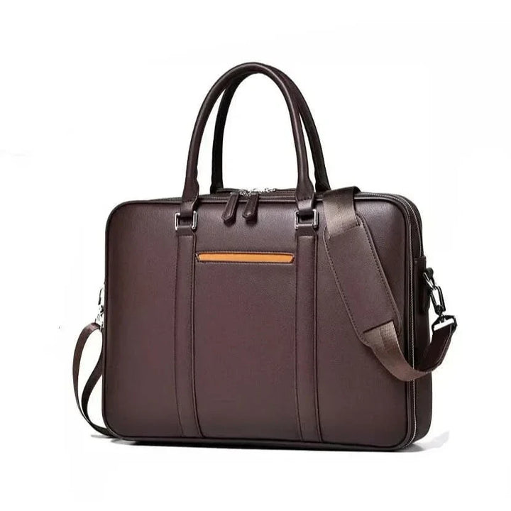 Lisslune | Manhattan Leather Business Laptop Briefcase Crossbody Handbag