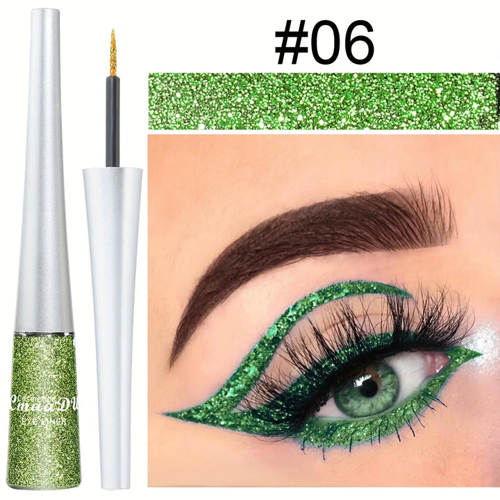 Rynx | Long-lasting liquid eyeliner pencil - shimmer in silver, green & blue | waterproof, smudge-proof makeup