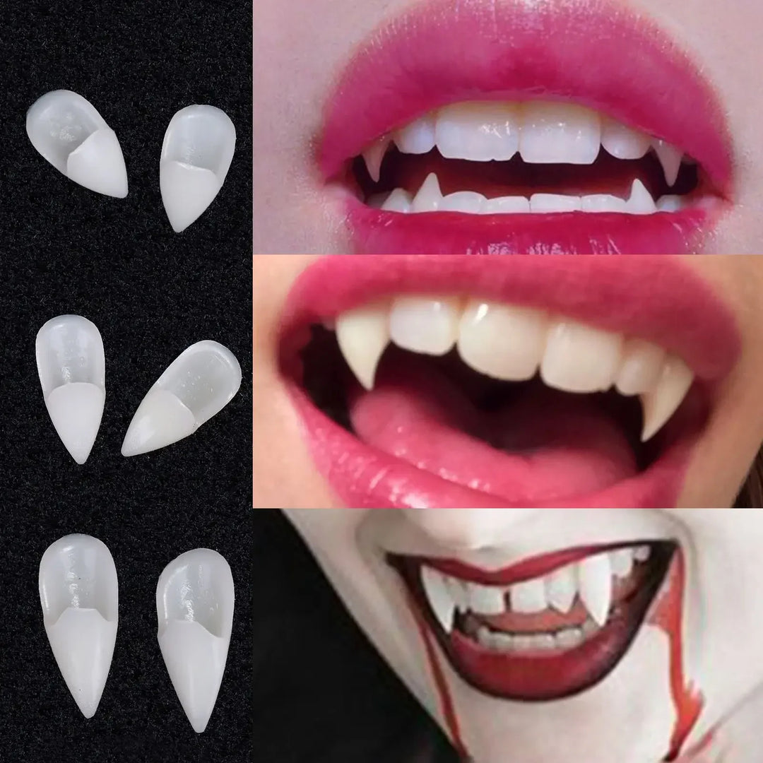 Rynx | Halloween Decoration Vampire Teeth Large Teeth Prosthetics Halloween Cosplay Props Artificial Large Teeth with Strong Glue Halloween Props