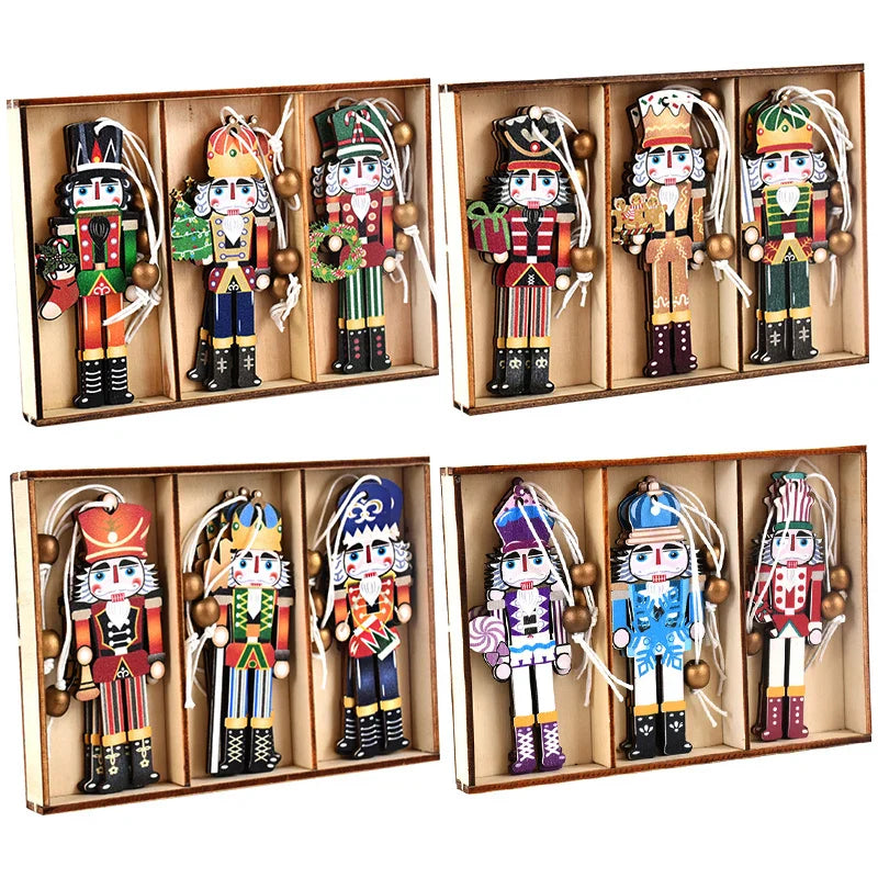Rynx Christmas Wood Pendant Gingerbread Man Gnome Christmas Tree Hanging Decoration Noel Navidad Decorations for Home New Year Gift