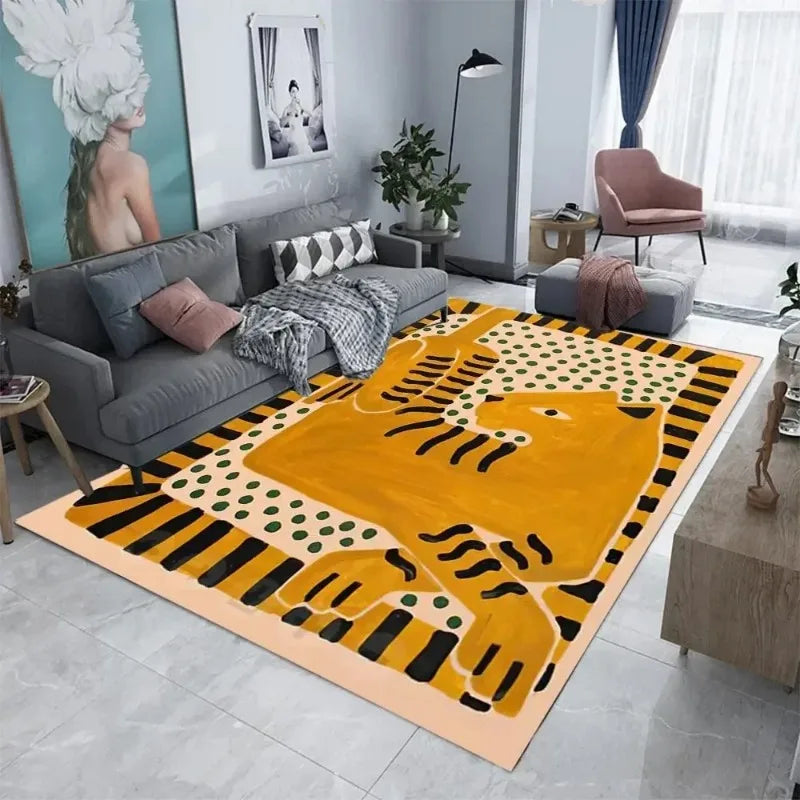 Rynx | Creative Animal Living Room Large Rugs Lightweight Luxury Fashion Bedroom Decorative Rug Comfortable Easy Care Home Rug Carpet