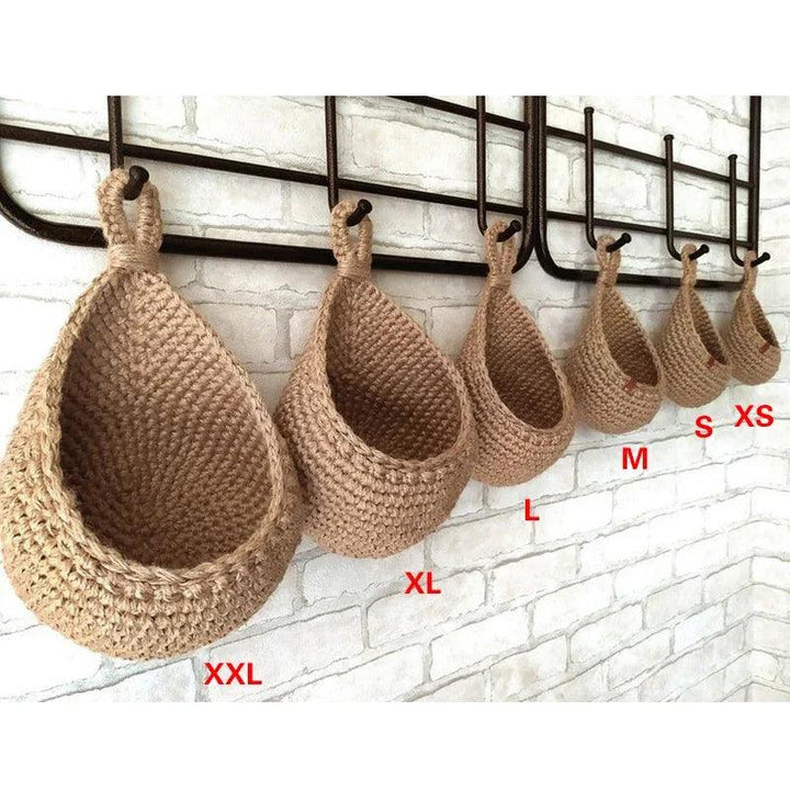 Lisslune | Sustainable Bohemian Jute Rope Hanging Basket for Elegant Fruit Presentation