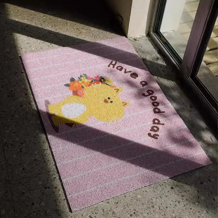Rynx | PVC Cartoon Welcome Doormat Korean Style Cuttable Animal House Entrance Mat Carpet Anti Dust Floor Mat Outdoor Home Decor