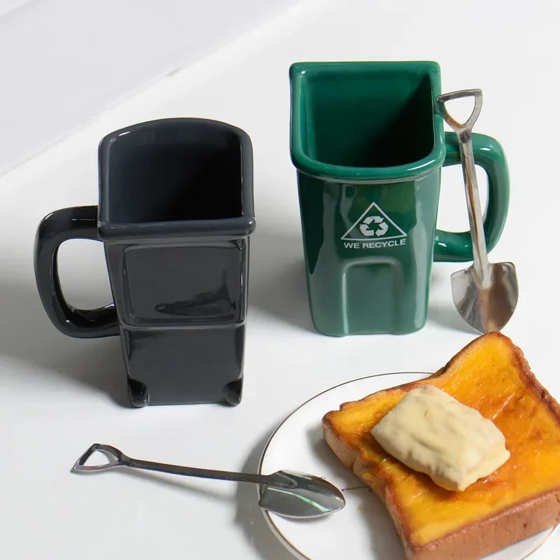 Lisslune | Large Trash Can Ceramic Creative Mug