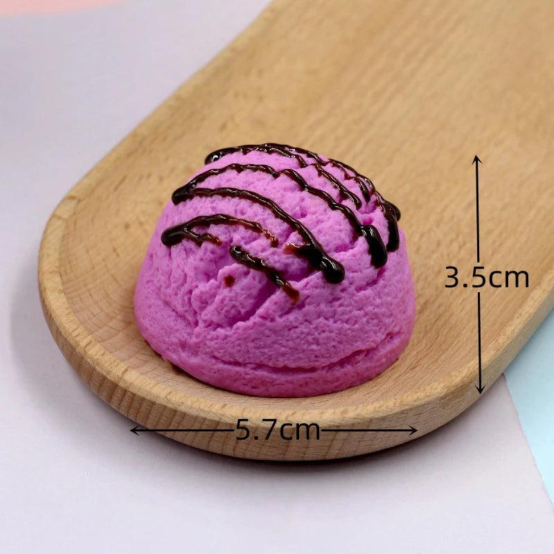 Lisslune | Life-like resin ice cream cone model - Realistic artificial dessert decoration for photography and home decor