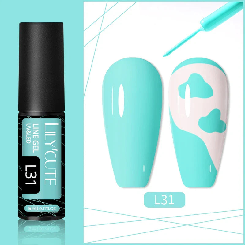 Rynx | 5ML Silver Metallic Painter Liner Gel Nail Polish Super Bright Mirror Drawing Gel Semi Permanent Line French Nail Art