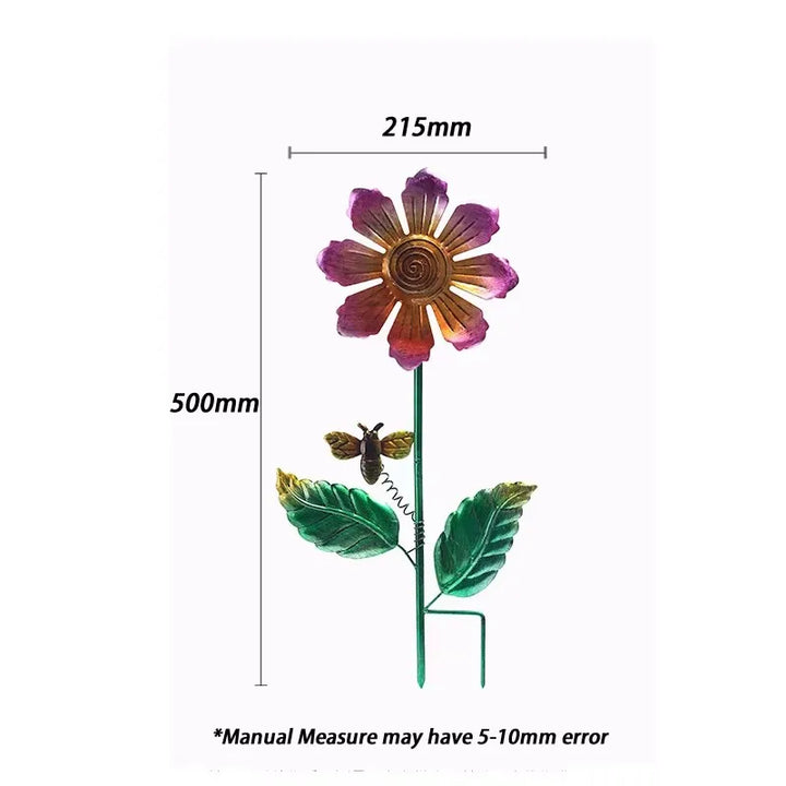 Rynx | Outdoor Garden Metal Flower Art Ground Insert Decorative Plant Sculpture For Garden Courtyard Lawn Ground Decor Ornament