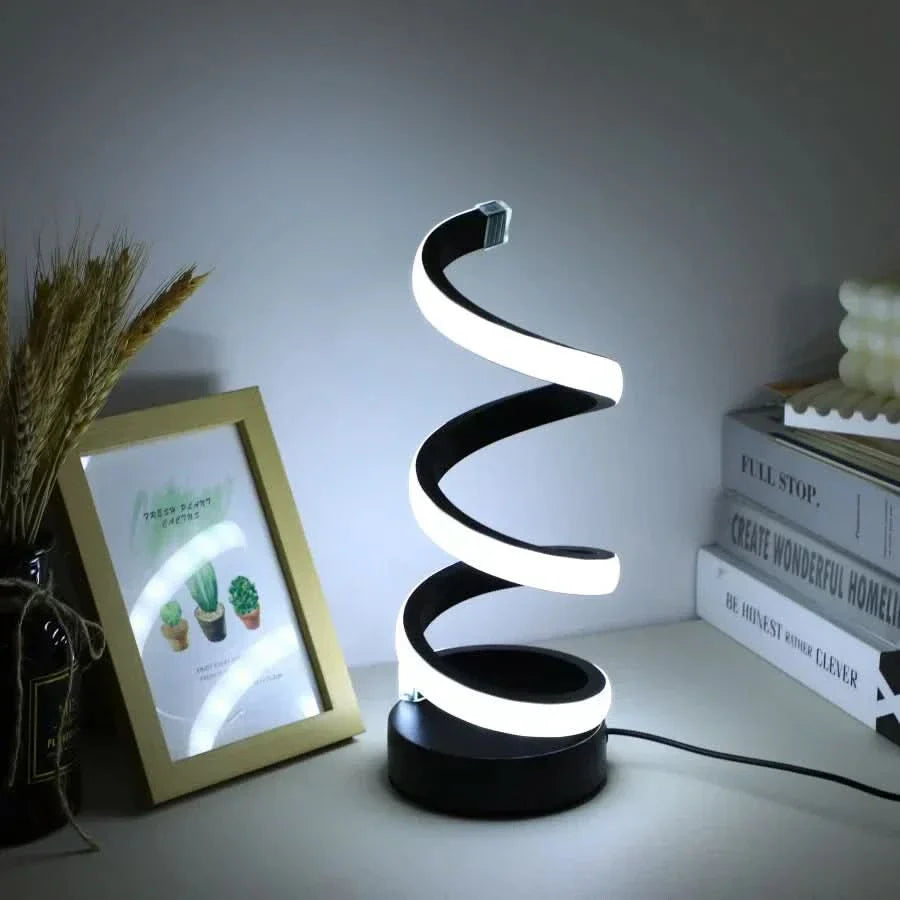 Lisslune | Spiral LED Table Lamp – Modern Adjustable Light