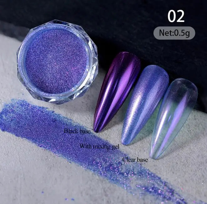 Rynx |1Jar Aurora Chameleon Snowflake Ultra-Thin Iridescent Nail Sequins Holographic Opal Eyeshadow Ice Glitter Nail Chameleon Flakes