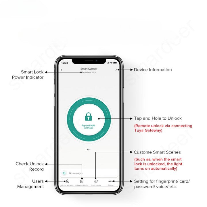 Lisslune | Keyless Entry Smart Wifi Electronic Fingerprint Lock