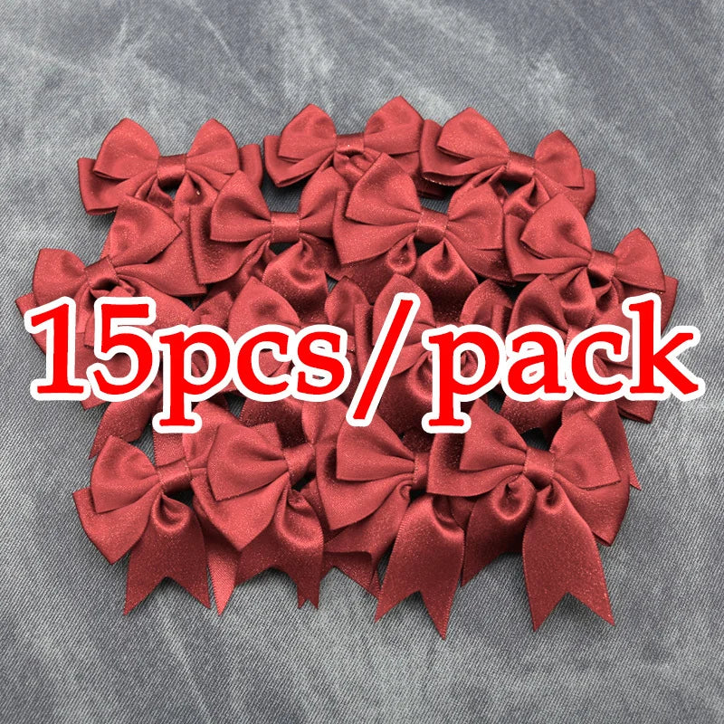 Rynx | (15 pieces/pack) Size 7cm Pink gold dust bow Handmade crafts DIY gift wrapping decoration wedding party supplies