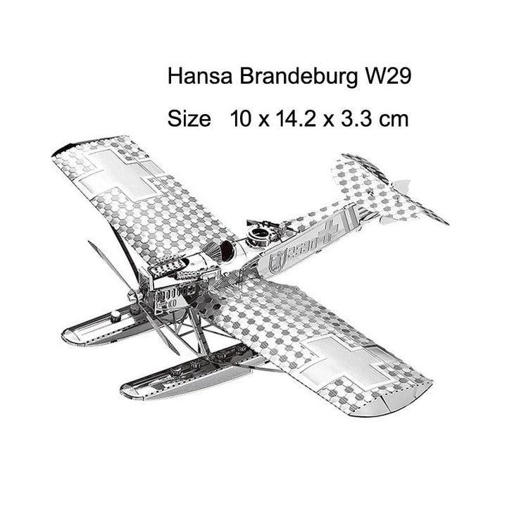 Lisslune | Stainless Steel 3D Jet Fighter Model Building Kit - Engaging DIY Puzzle for All Age Groups