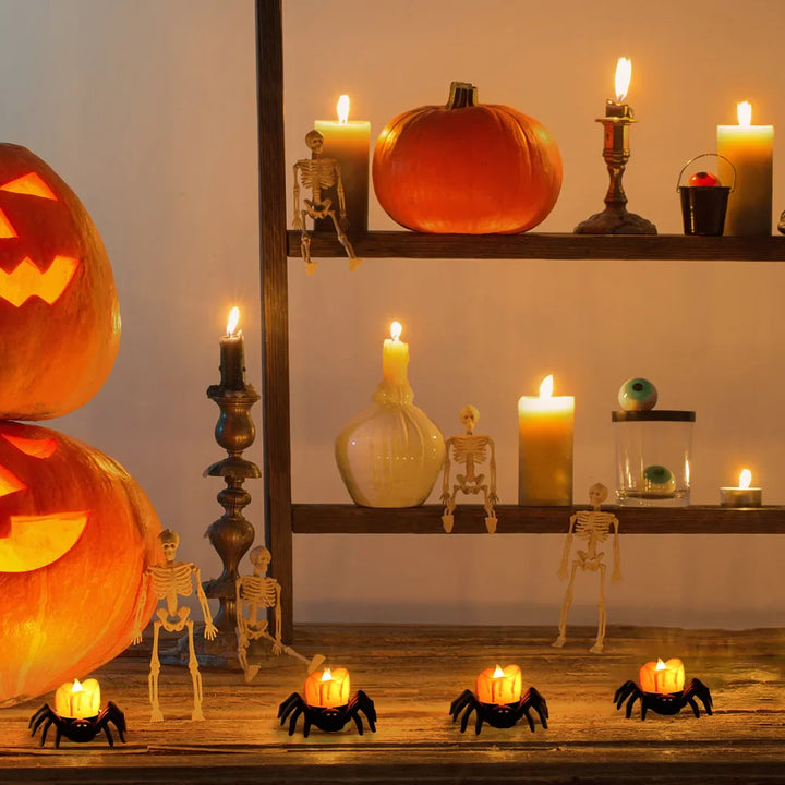 Rynx | Halloween Decoration Pumpkin Lantern Ornament LED Electronic Candle Light Party Supplies Decoration Prop Spider Night Light