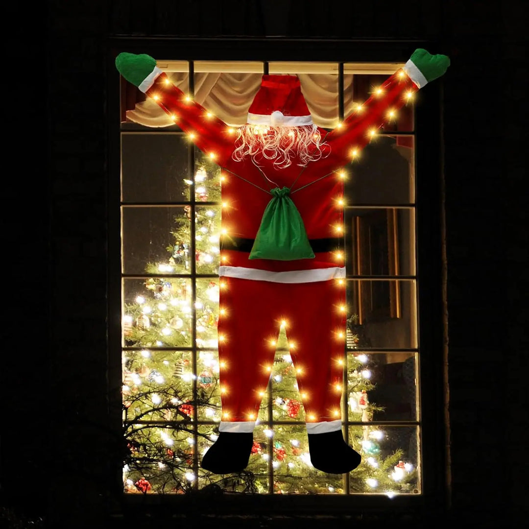 Rynx | Christmas hanging Santa outdoor decorations large climbing Santa Xmas for outdoor roof window balcony Xmas decor