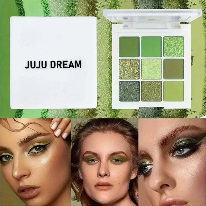 Rynx | Green Eyeshadow Avocado Cream Nine-Color Brightening Eye Enhancer Reflective Diamond Nine-Square Eyeshadow Palette Wholesaler