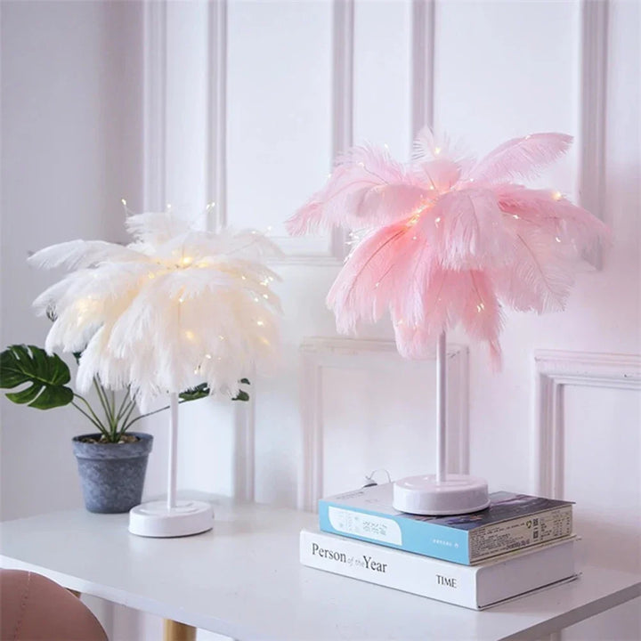Lisslune | LED Spring Table Lamp Night Light USB powered Remote Control Nightstand Lamps