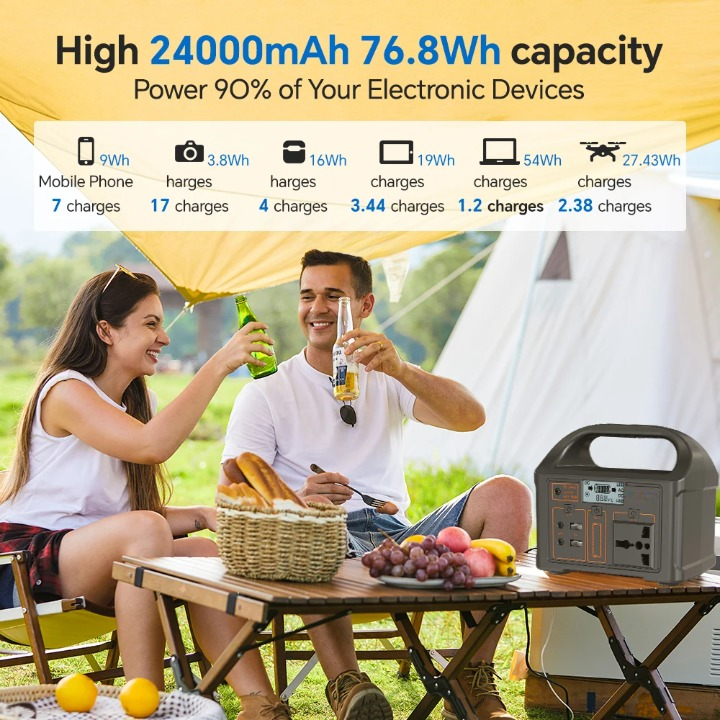 Lisslune | 100W 24,000mAh Portable Power Station with LiFePO4 Battery – PowerGo
