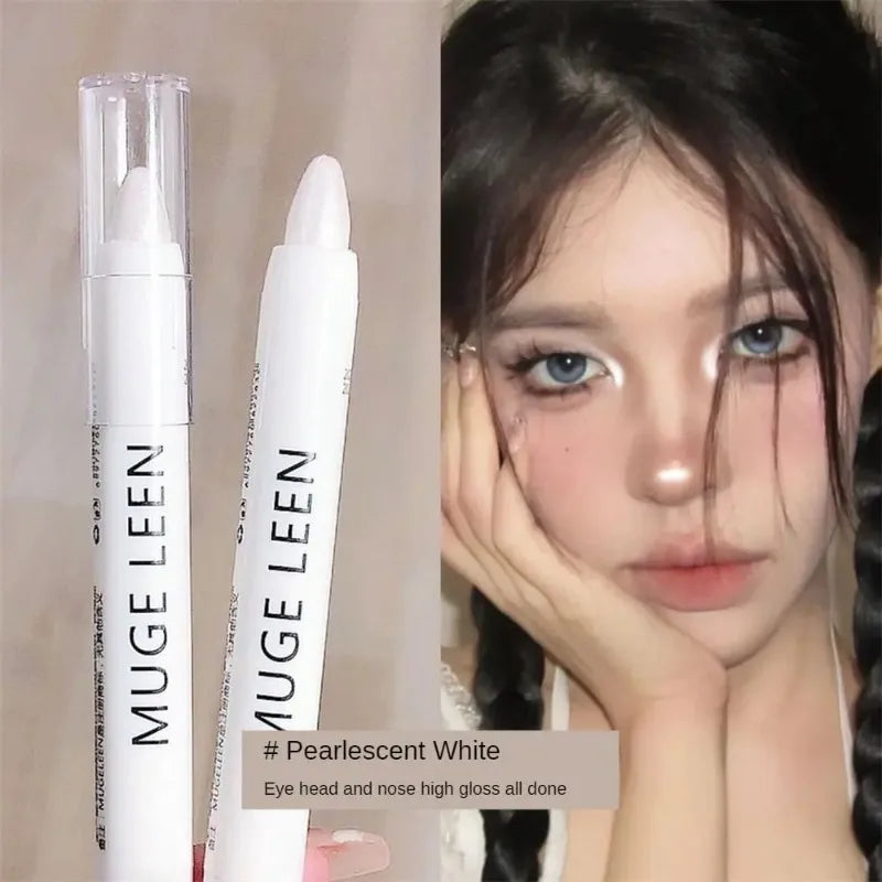 Rynx | Wrinkle-brightening Aegyo-sal Glitter-laying Silk Caterpillar Pen Long-lasting Highlighter Pen White Silver Waterproof Eye Makeup