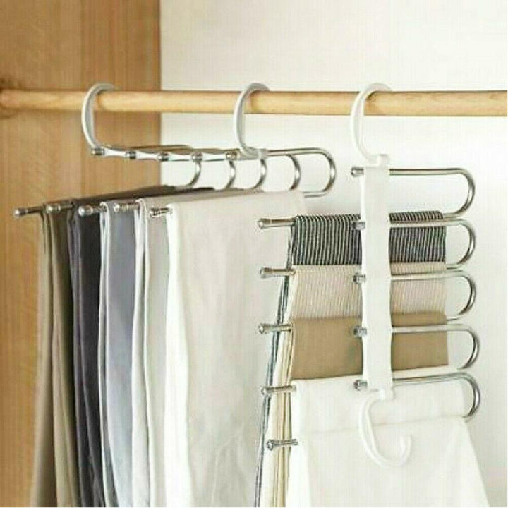 Lisslune | Ultimate 5-in-1 Stainless Steel Pants Organizer for Efficient Clothing Management