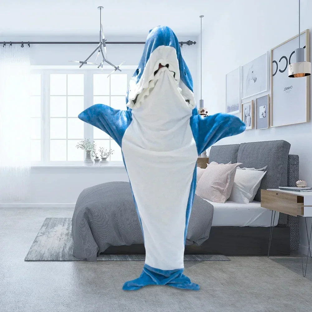Lisslune | Snuggly Shark Cozy Hooded Onesie Blanket
