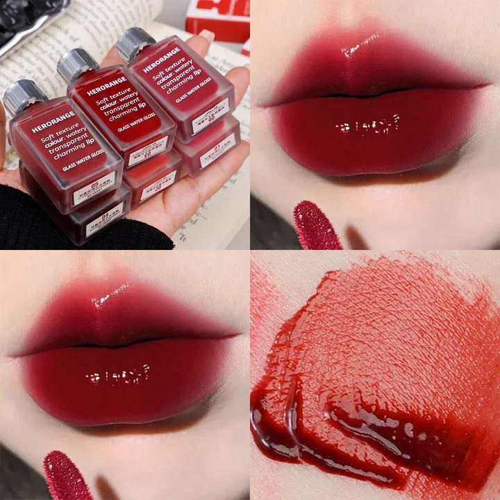 Rynx | 6 Colors Water Mirror Shine Lip Lacquer Naturally Long-Lasting Moisturizing Not Easily Removable Makeup Liquid Lipstick Cosmetics