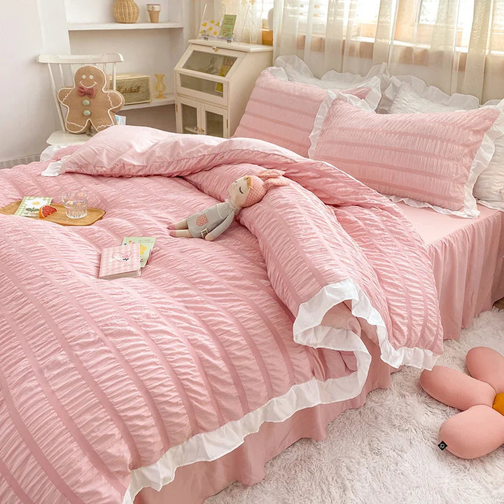 Rynx | Korean style princess summer quilt cooler chiffon seersucker air-conditioned quilt bed sheet summer blanket duvet