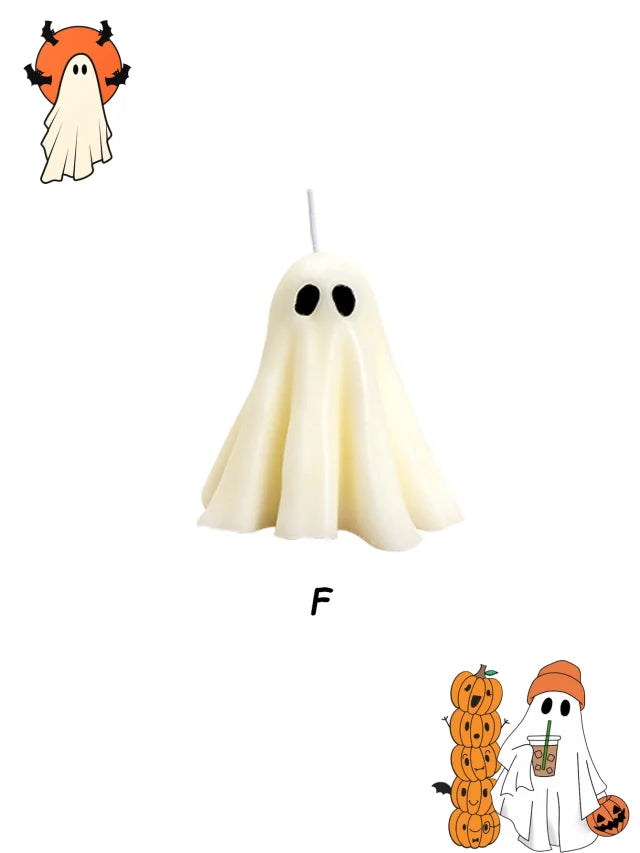 Rynx | Halloween Ghost Candle Creative Ornaments Atmosphere Candle With Eerie Design Luxurious Gift Scented Candle Party Desk Decor