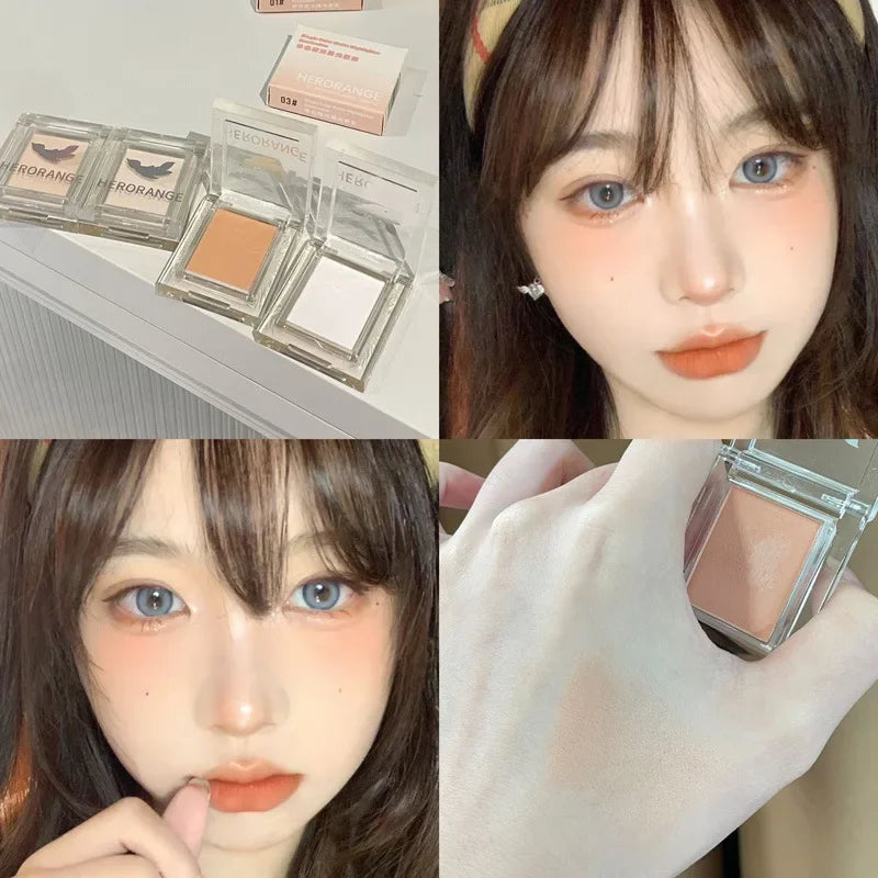 Rynx | Eyeshadow Palettes Monochrome White Jade Highlighter Palette Waterproof Pearl Matte Brightening Lying Silk Moth Shimmer Bronzer