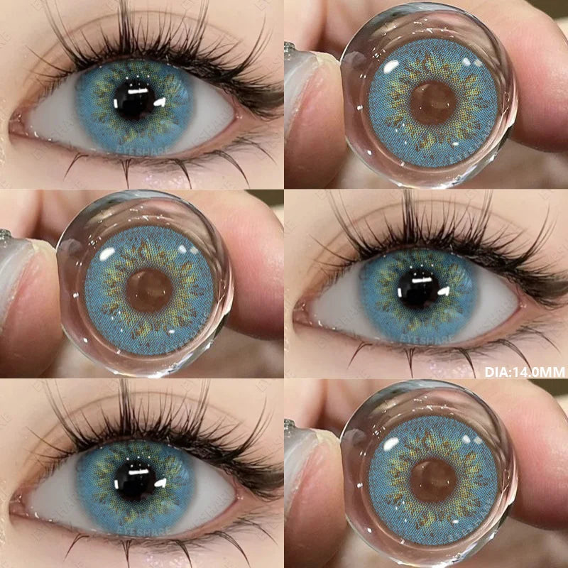 Rynx | 1 Pair Colored Contact Lenses for Eyes Natural Brown Eye Lenses Gray Pupils Blue Eyes Soft Lenses Annual Green Contact Lenses