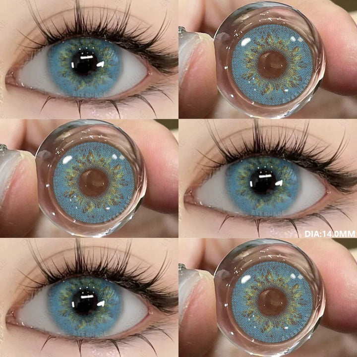 Rynx | 1 Pair Colored Contact Lenses for Eyes Natural Brown Eye Lenses Gray Pupils Blue Eyes Soft Lenses Annual Green Contact Lenses