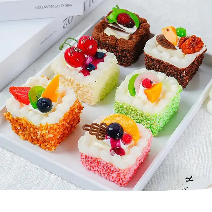 Lisslune | Playful Set of 6 Colorful PU Foam Cake Magnets for Creative Home Styling and Photography