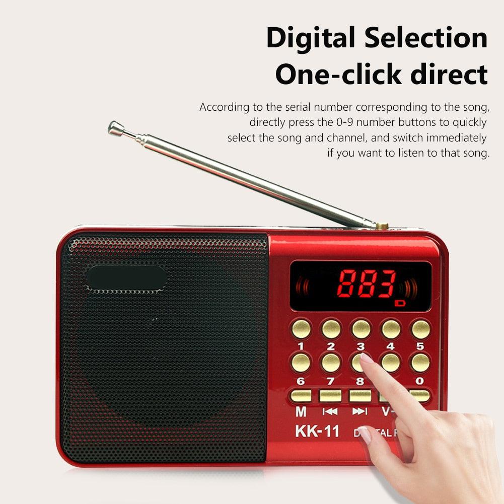 Lisslune | Red Senior-Friendly MP3 Music Player with FM Radio - Compact Design with USB and TF Card Support