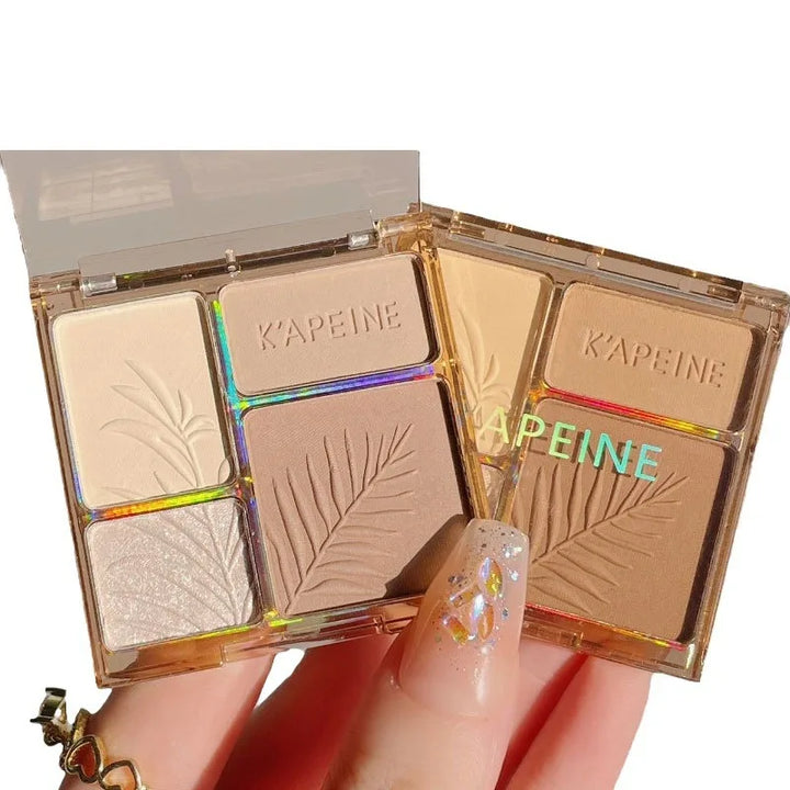 Rynx | Matte Highlighter Palette 3D Nose Contour Glow Lighten Contour Shimmer Powder Cosmetic Face Shading Care Powder Makeup