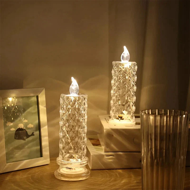 Lisslune | Projection rose pattern simulated flameless tealights