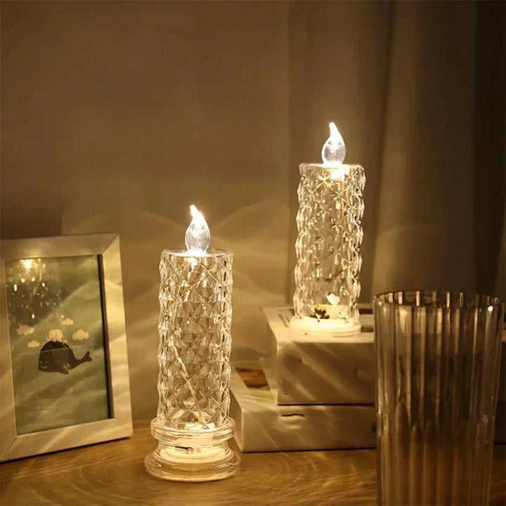 Lisslune | Projection rose pattern simulated flameless tealights