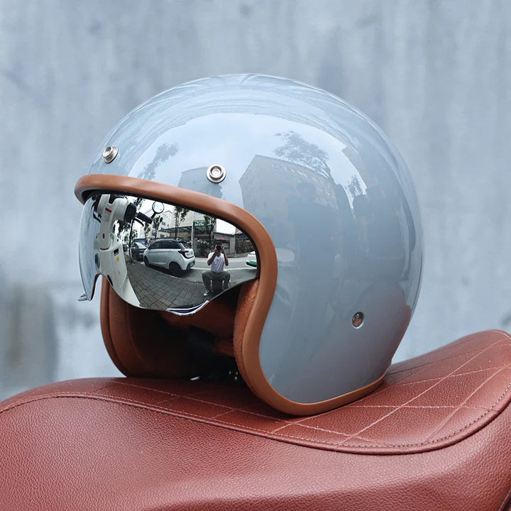 Lisslune | Retro Motorcycle Helmet 3/4 Open Face – Valor