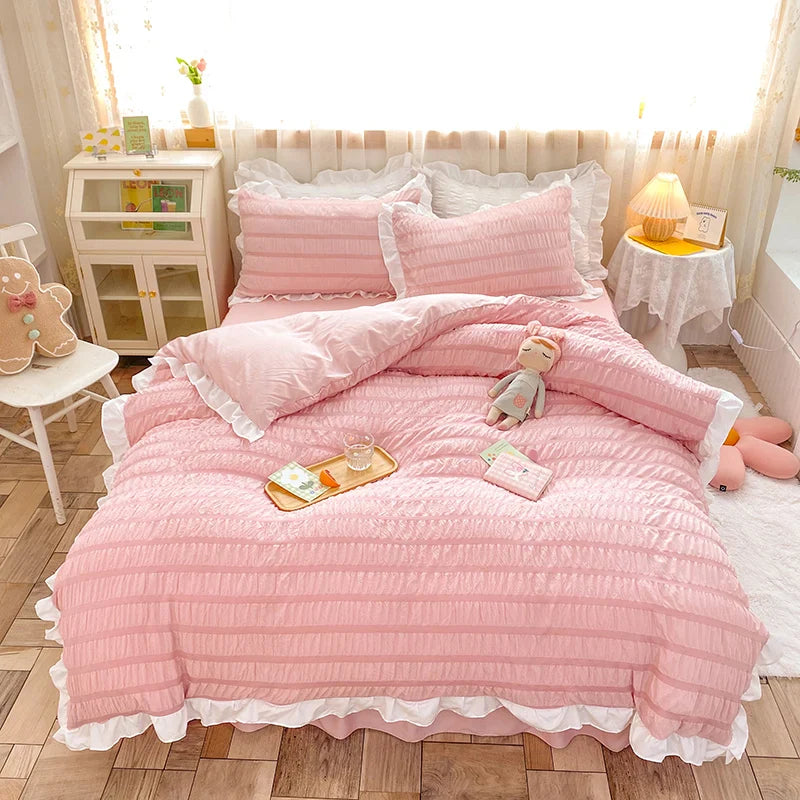 Rynx | Korean style princess summer quilt cooler chiffon seersucker air-conditioned quilt bed sheet summer blanket duvet