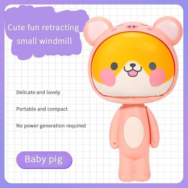 Lisslune | Cute Cartoon Hand Press Foldable Fan