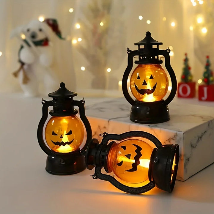 Rynx | Halloween hanging pumpkin lantern light LED ghost lamp candlelight retro small oil lamp Halloween party home decor horror props